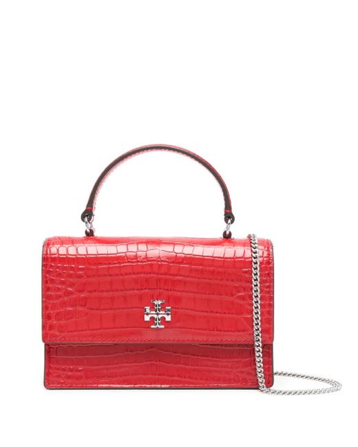 Tory Burch Red Mini Kira Embossed Handbag