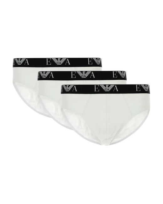 Emporio Armani Black Logo-Detailed Briefs (Pack Of Three) for men