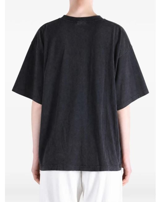 Balenciaga Blue Printed Cotton T-Shirt