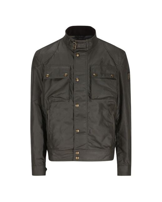 Belstaff Black Racemaster Waxed Cotton Jacket for men
