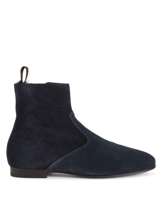 Giuseppe Zanotti Blue Ron Almond-Toe Boots for men