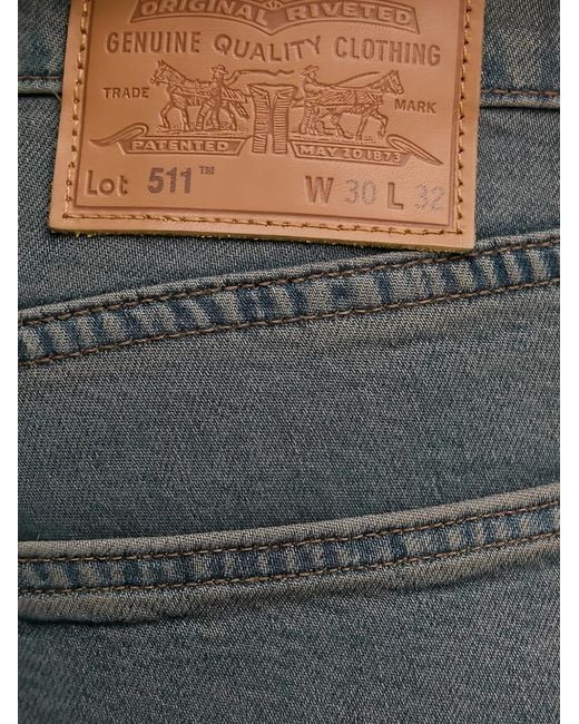 Levi's Gray 511 Logo-Patch Slim Jeans for men