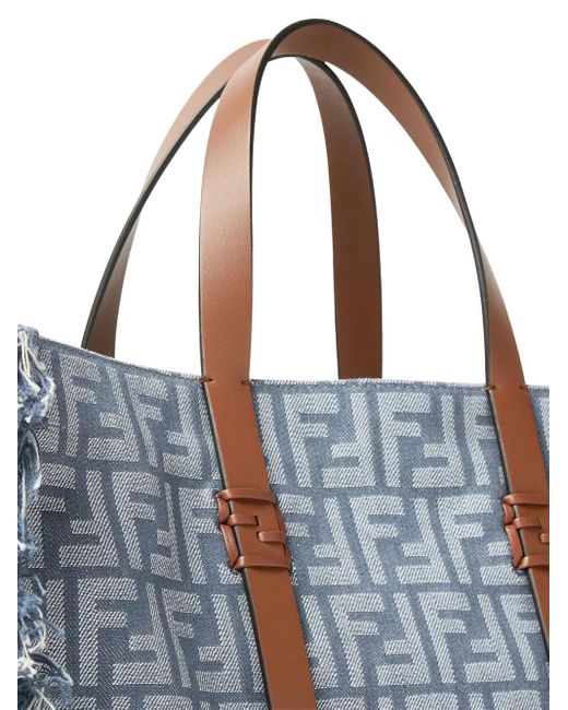 Bolso shopper Summer con logo FF Fendi de color Blue