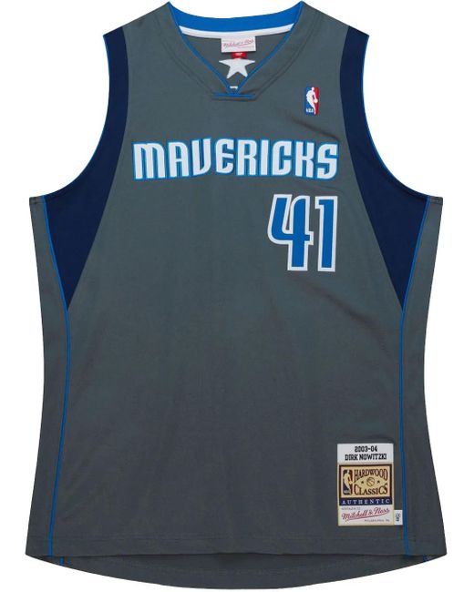 Mitchell & Ness 2003/04 Dirk Nowitzki Dallas Mavericks Authentic Trikot in Blue für Herren