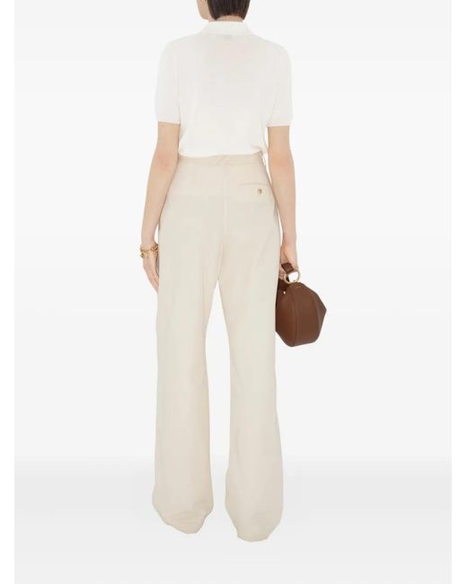 Burberry White Wool Polo Shirt