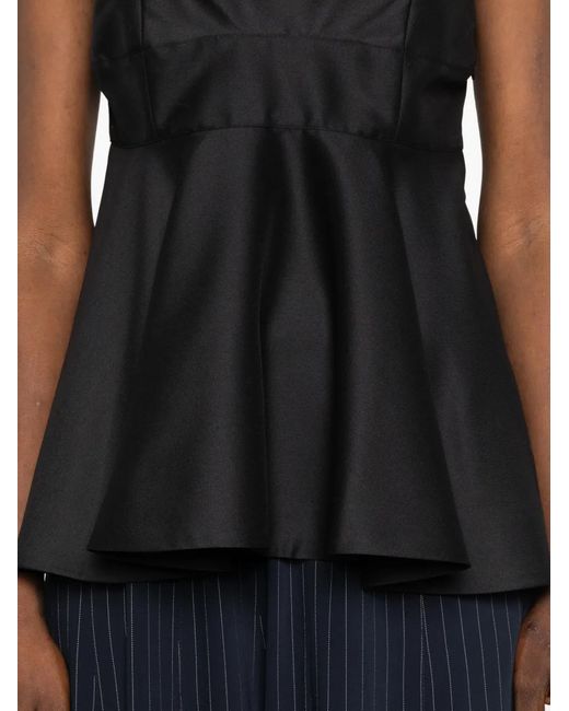 Rohe Black Bustier Peplum Top
