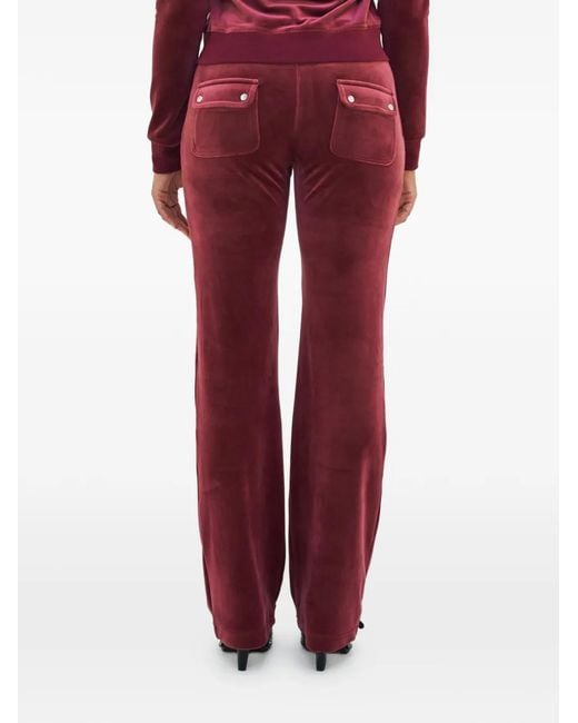 Juicy Couture Red Del Ray Velour Trousers