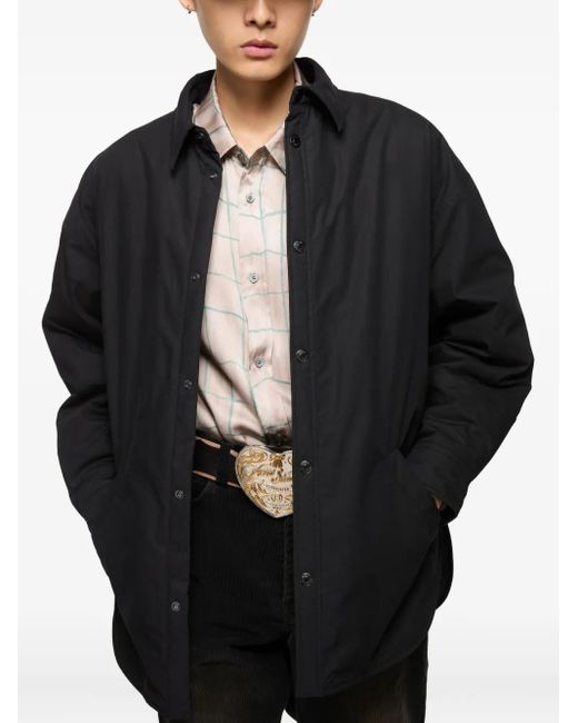 Acne Blue Cotton Padded Shirt Jacket for men