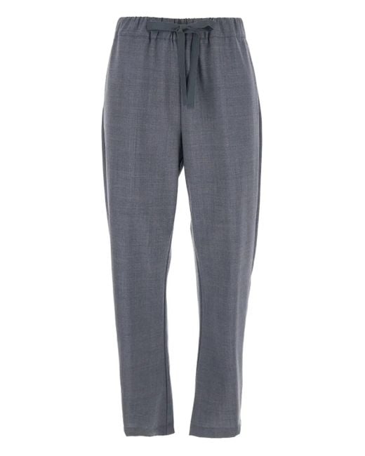 Semicouture Gray Buddy Drawstring-Waist Trousers