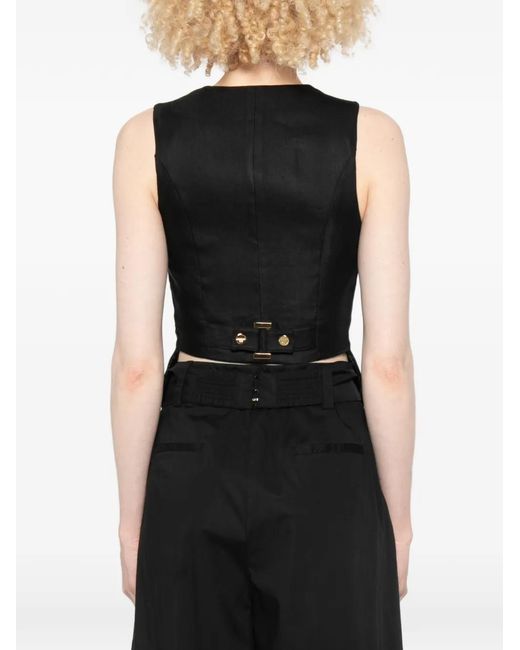 Elisabetta Franchi Black Button-Up Waistcoat