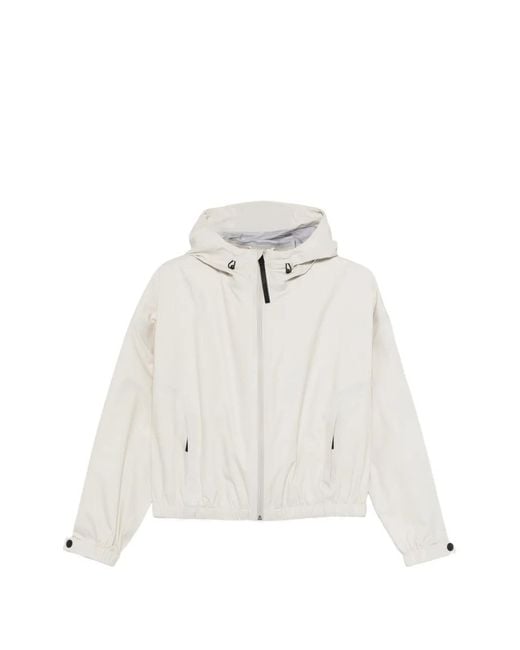 ALPHATAURI White Hooded Zip-Up Rain Jacket