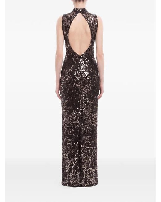 Saiid Kobeisy White Sequin-Embroidered Sleeveless Maxi Dress