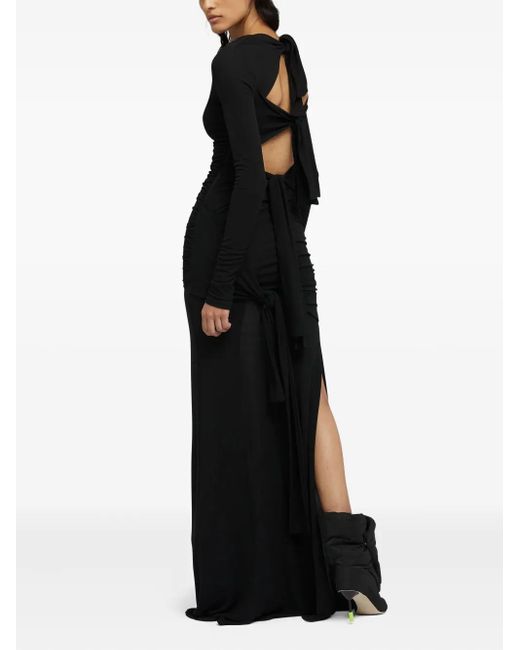 Robe Longue À Fronces MSGM en coloris Black