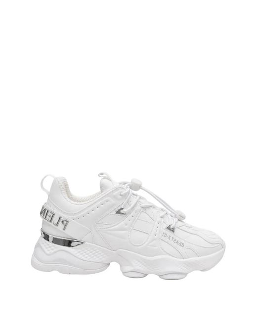 Philipp Plein White Runner Beast X-01 Panelled Sneakers