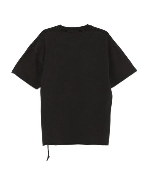 Ksubi Black Drawstring-Hem Cotton T-Shirt