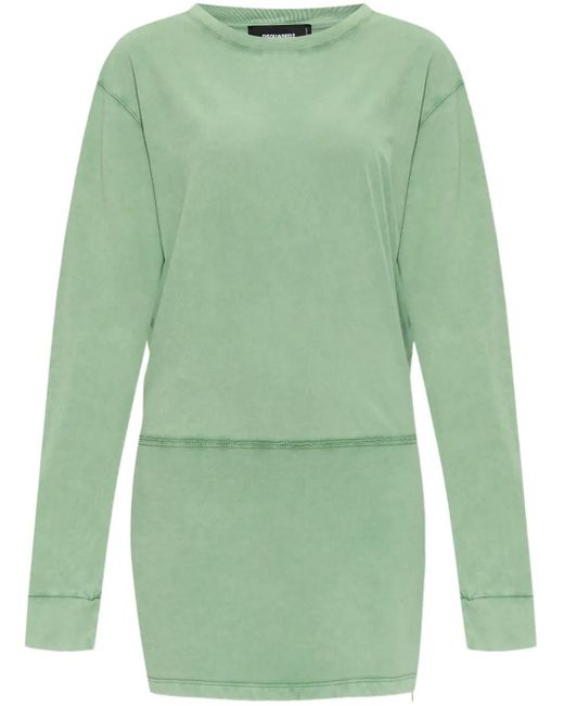 DSquared² Green Long-Sleeve Mini Dress