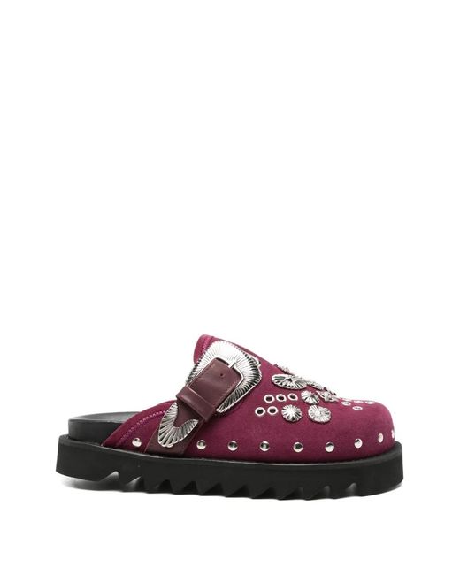 Toga Purple Suede Mules
