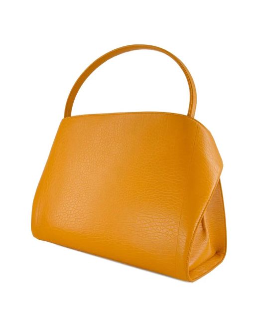 Ferragamo Orange Medium Hug Maxi-Grain Leather Shoulder Bag