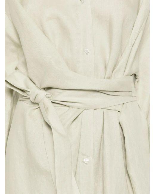 Manuel Ritz White Maxi-Hemdkleid Aus Leinen