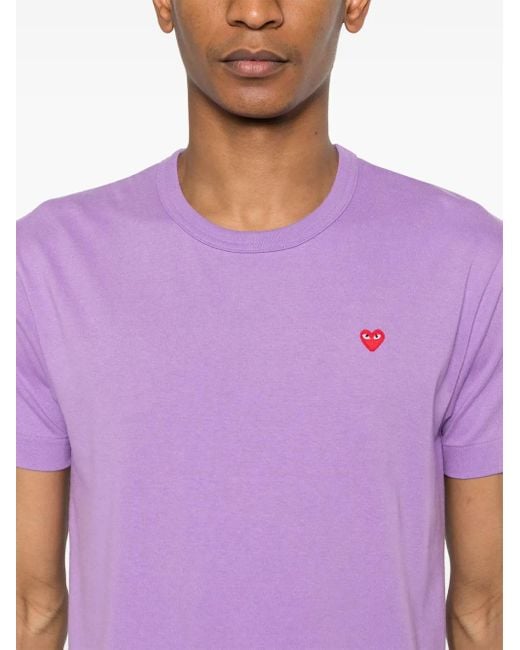 COMME DES GARÇONS PLAY Purple Heart-Patch T-Shirt