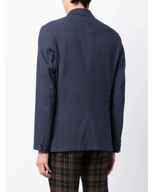 Paul Smith Blue Single-Breasted Wool Blazer for men