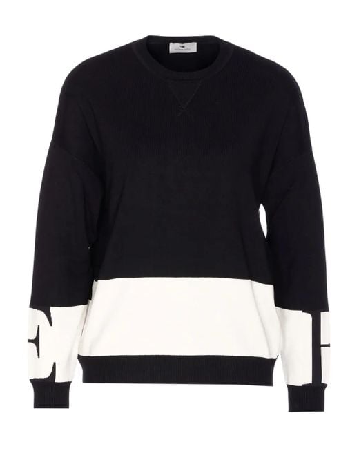 Felpa Girocollo di Elisabetta Franchi in Black