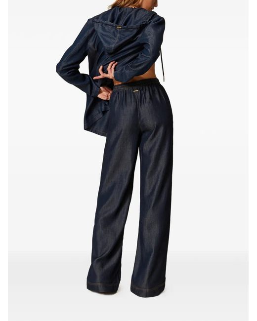 Twinset Blue Elasticated-Waistband Trousers