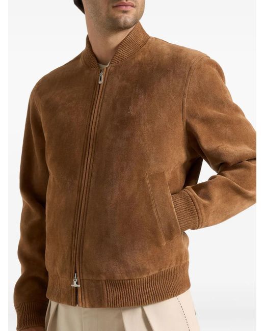 Manière De Voir Brown Arsene Suede Bomber Jacket for men