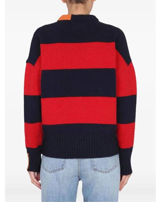 RIGHT FOR Red Striped Jumper for men