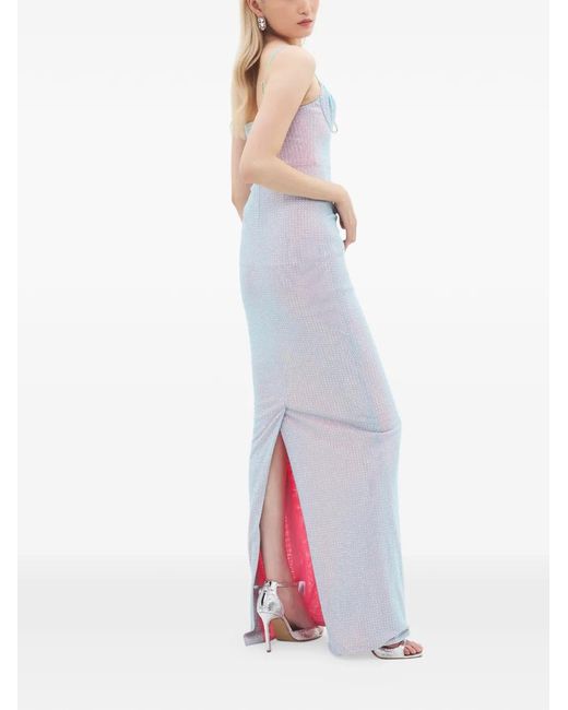 Area White Crystal-Embellished Maxi Dress