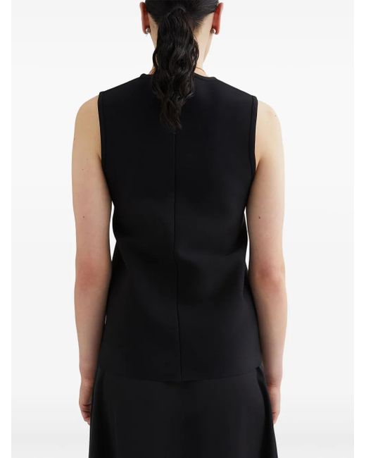 Jil Sander Black Crew Neck Tank Top