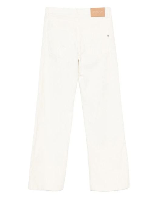 Dondup White Buttoned Trousers