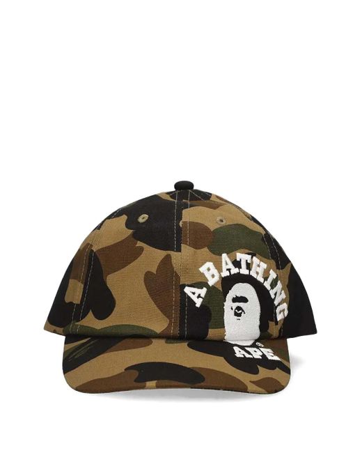 Gorra con motivo militar A Bathing Ape de hombre de color Green