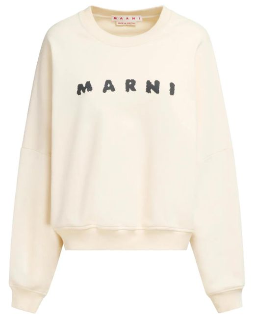 Marni Natural Logo Crewneck Sweatshirt