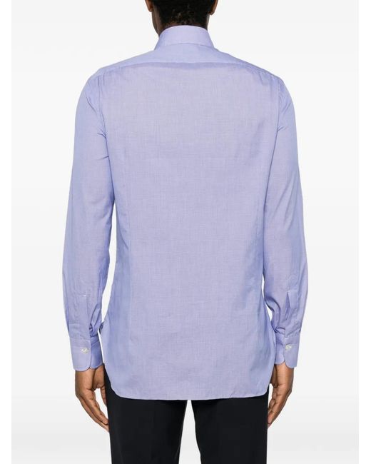 Kiton Button-Up Overhemd in het Purple voor heren