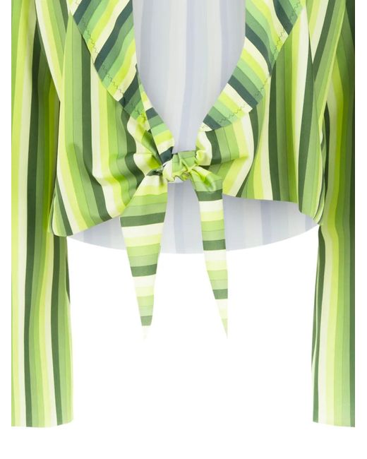 Amir Slama Green Striped Cropped Top
