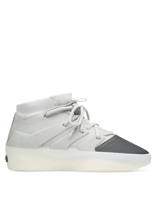 Adidas White X Fear Of God Athletics Basketball "Sesame Carbon" Sneakers for men
