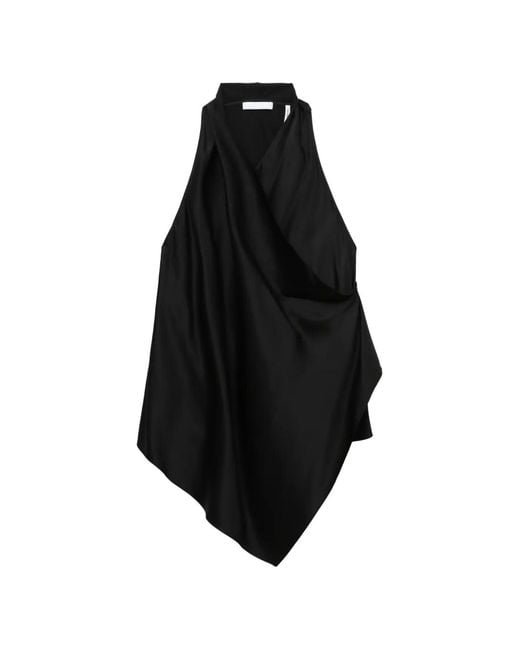 Helmut Lang Black Halterneck Silk Top