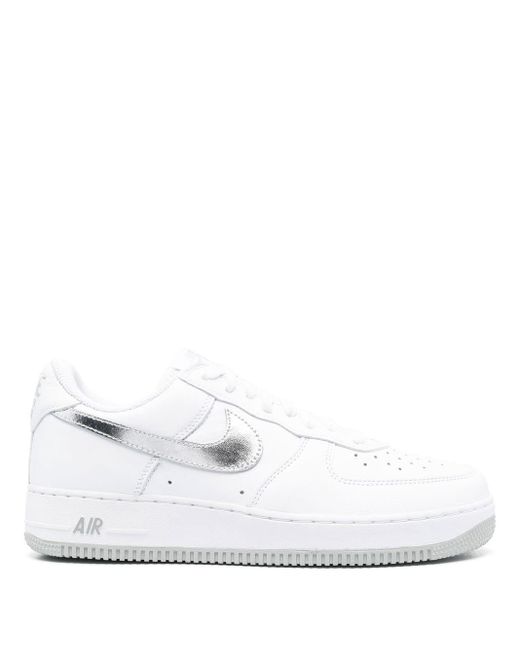 Nike White Air Force 1 Low "silver Swoosh" Sneakers for men