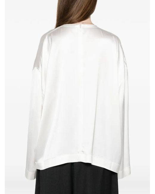 Blouse À Encolure Ronde Totême  en coloris White