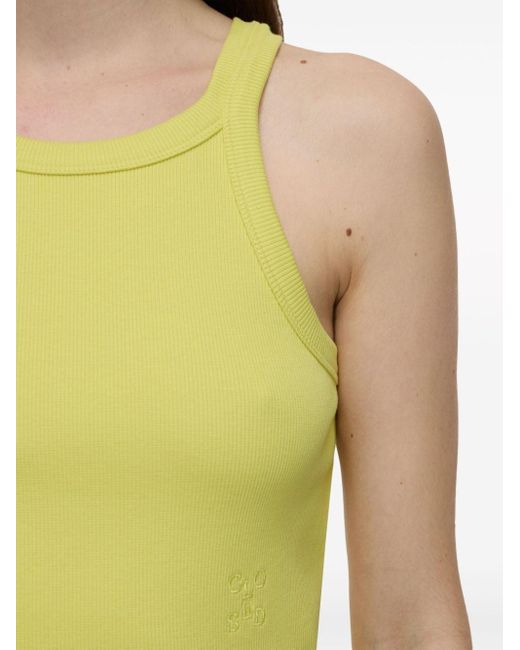 Closed Yellow Geripptes Cropped-Tanktop
