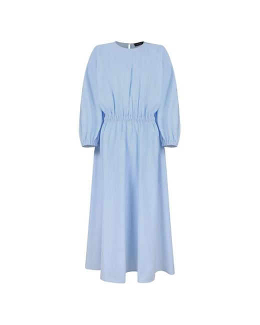 Fabiana Filippi Blue Monili-Chain Elasticated-Waist Midi Dress