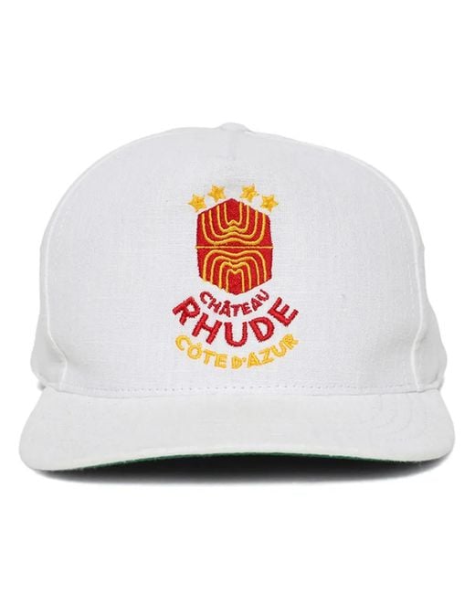 Rhude White Azur Linen Cap