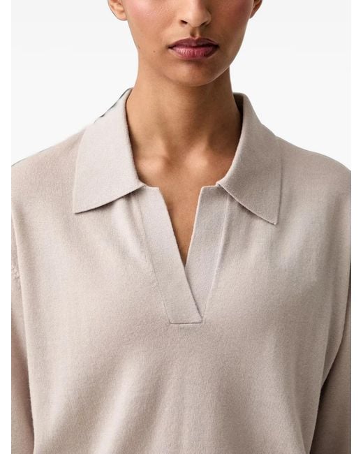 Marc O' Polo Natural Polo-Collar Short-Sleeve Sweater