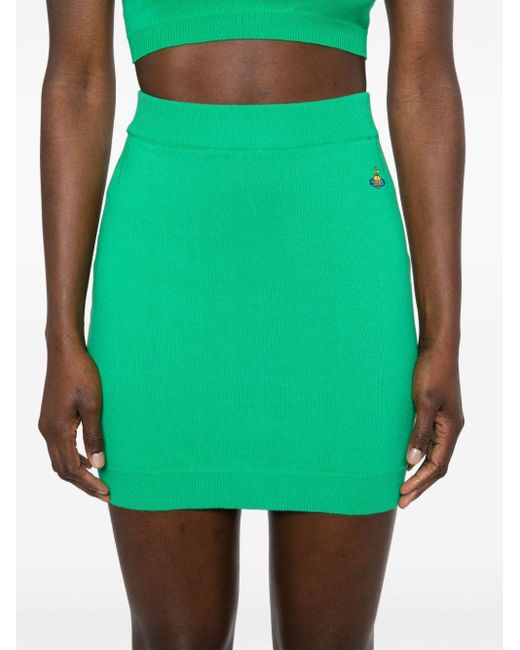 Vivienne Westwood Green Bea Cotton Miniskirt