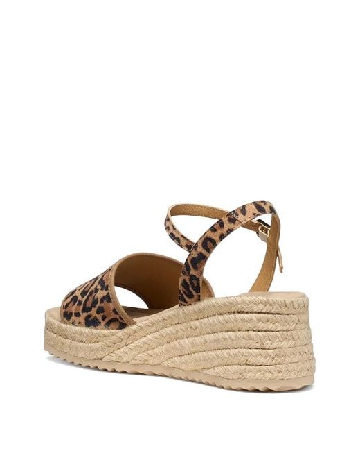 Geox Natural Leopard-Print Wedge Espadrilles