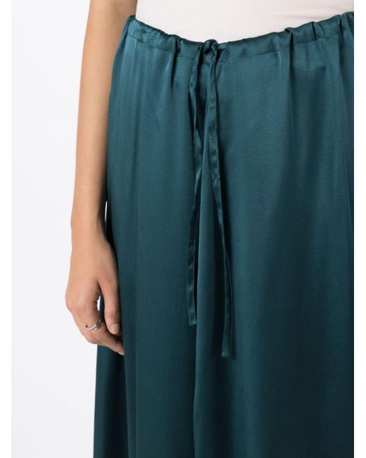 UMA | Raquel Davidowicz Green Drawstring-waist Silk Skirt