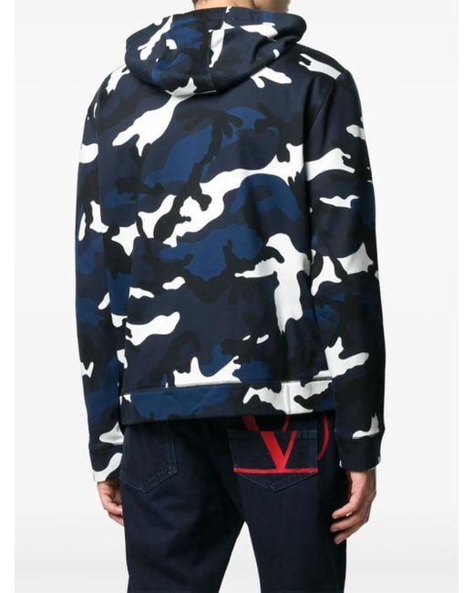 Valentino Garavani Hoodie mit Camouflage-Print in Blue für Herren