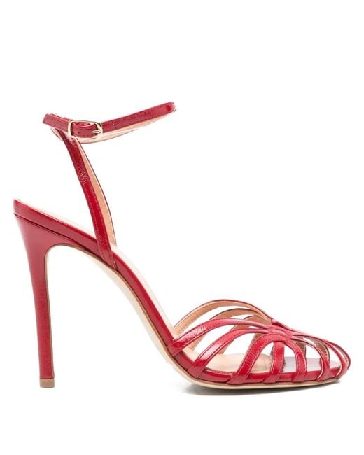 The Seller Red Ankle-Strap Stiletto Sandals