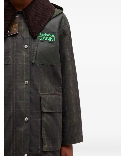 Ganni Black Patchwork Hooded Jacket